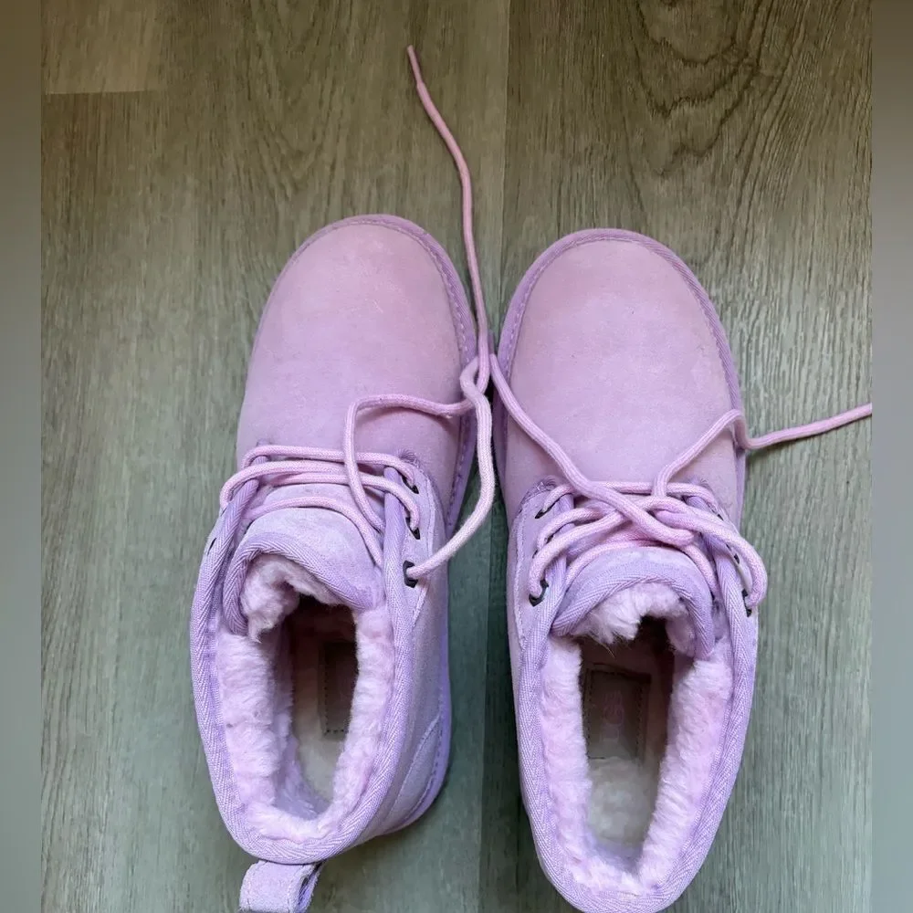 UGG Neumel boots in a primrose pink suede